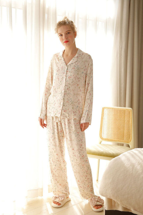 Willow Leaf Floral Pajama Set