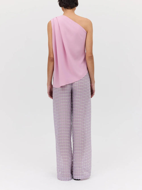 Rose Georgette Antonia Top & Lilac Check Ray Pant