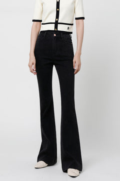 Black Slim Flare Jeans