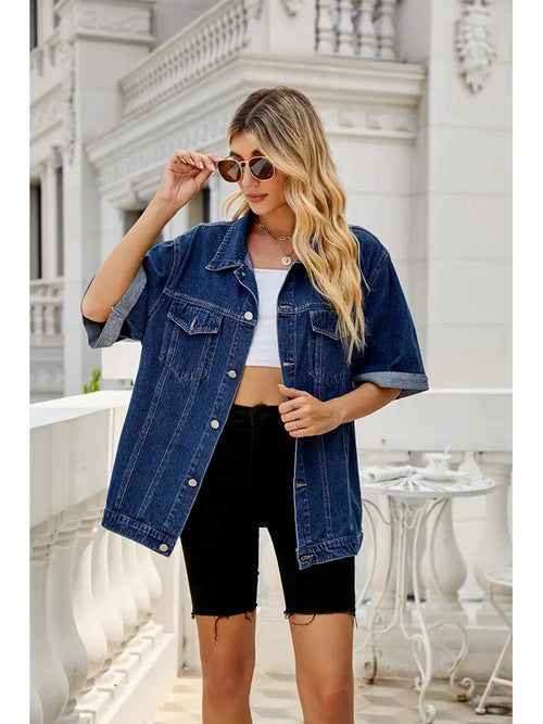 Dark Wash Relaxed Fit Denim Jacket