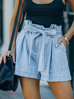 Trendy High-Waist Denim Shorts