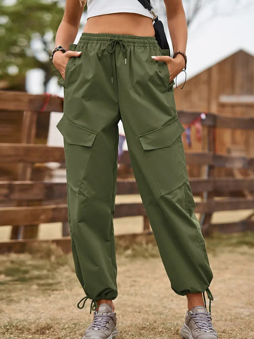 Street Style Drawstring Jogger Cargo Pants