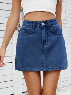 Trendy Versatile Denim Mini Skirt