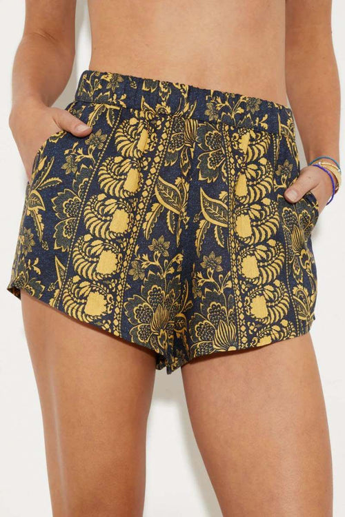 Beach Vacation Folk Floral Loose Shorts-Set