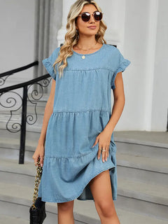 Summer Loose Fit Pullover Denim Dress