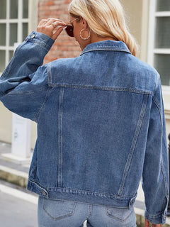 Slim-Fit Washed Short Denim Jacket