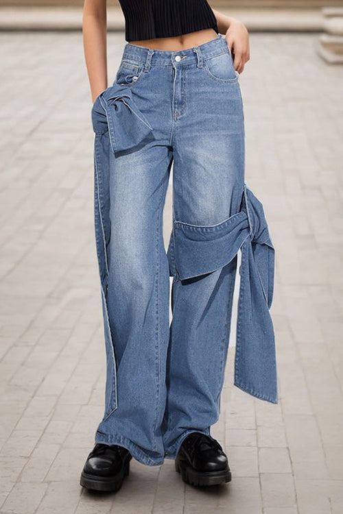 Washed High-Waist Denim