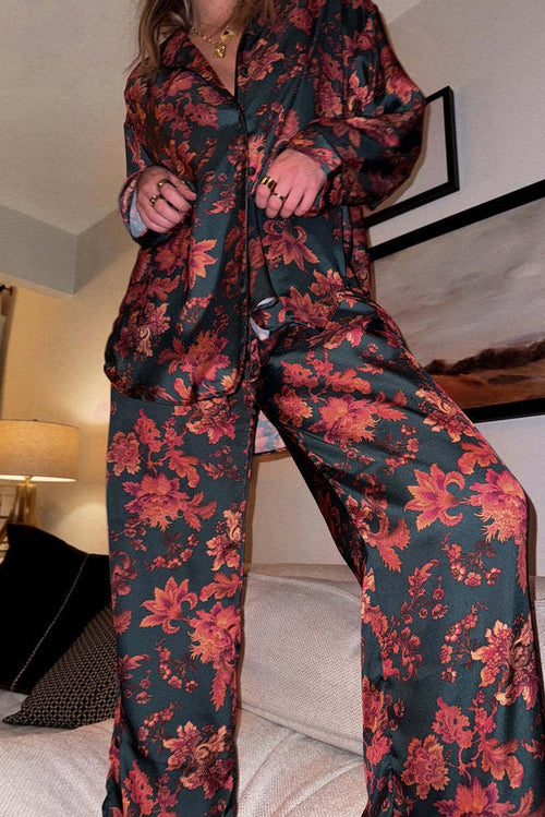 Floral Satin Pajama Set