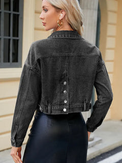 Spring Slim Fit Cropped Denim Jacket