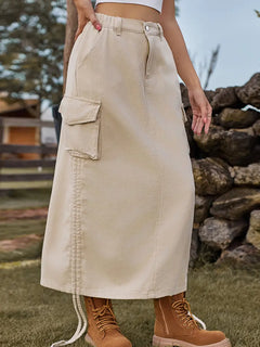 Trendy Utility Midi Skirt