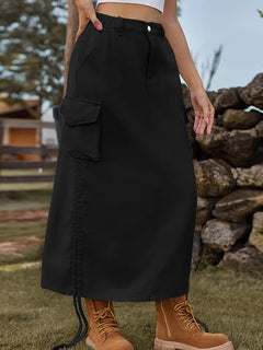 Trendy Utility Midi Skirt