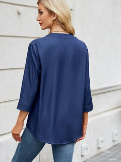 Casual Loose-Fit Lightweight Denim-Look Shirt