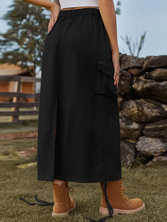 Trendy Utility Midi Skirt