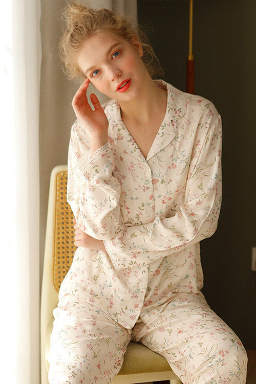 Willow Leaf Floral Pajama Set