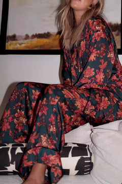 Floral Satin Pajama Set