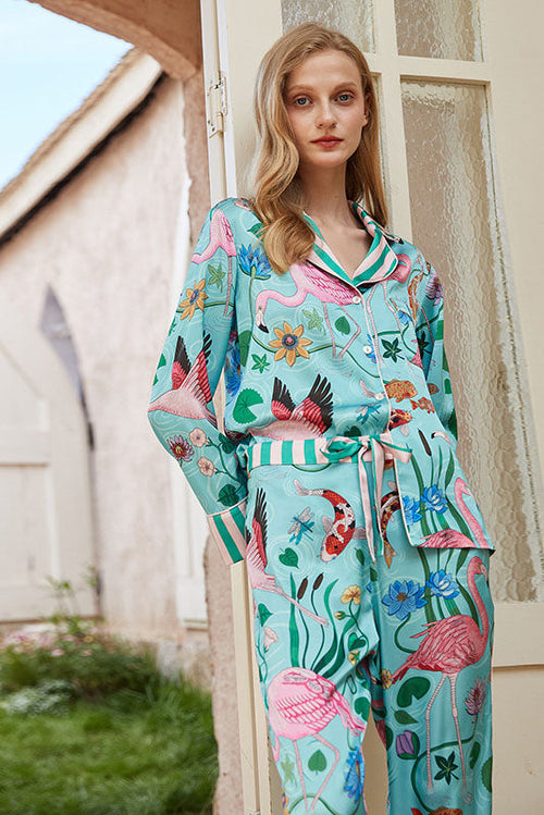 Flamingo Print Pajama Set