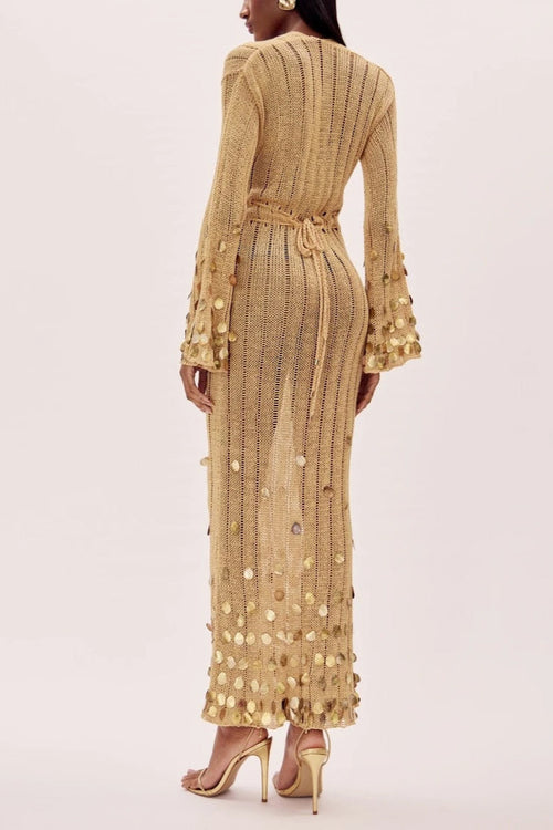 Dolly Gold Knit Maxi Dress