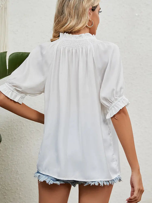 Princess Sleeve Drawstring Chiffon Top