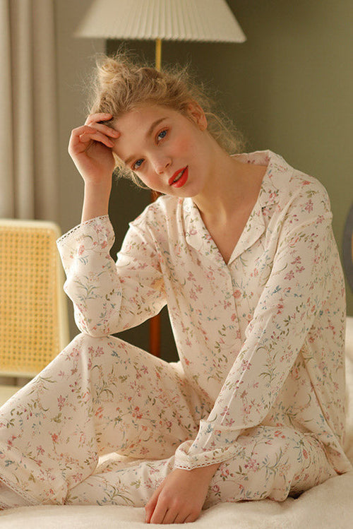 Willow Leaf Floral Pajama Set