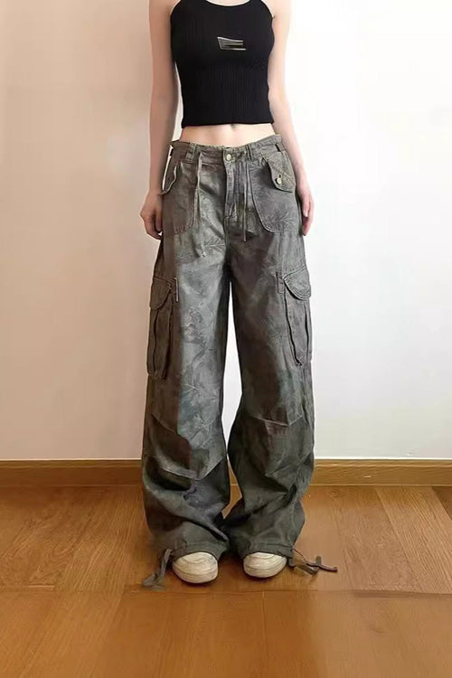 Slimming Camouflage Cargo Denim Pants