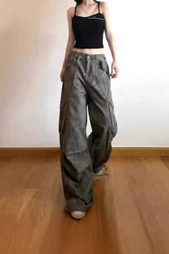 Slimming Camouflage Cargo Denim Pants