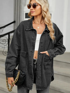 Loose-Fit Washed Denim Jacket