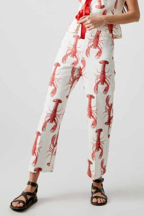 Lobster Print Straight Pants-Set