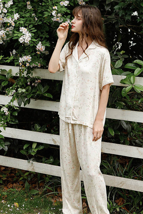 Willow Leaf Floral Pajama Set