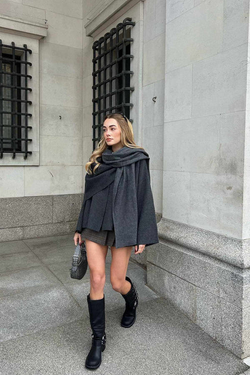 Asymmetrical Scarf Jacket