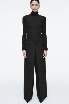 Regular Wrap-Front Straight-Leg Trousers