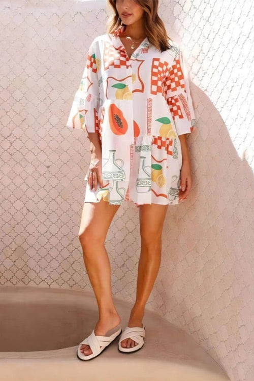 Ethnic Style Loose Shirt Short Dress